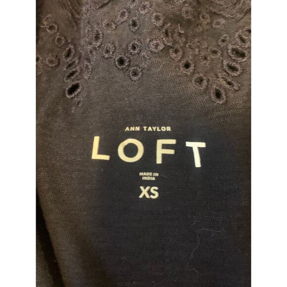 Loft black long sleeves boho tunic top size XS - Picture 2 of 7